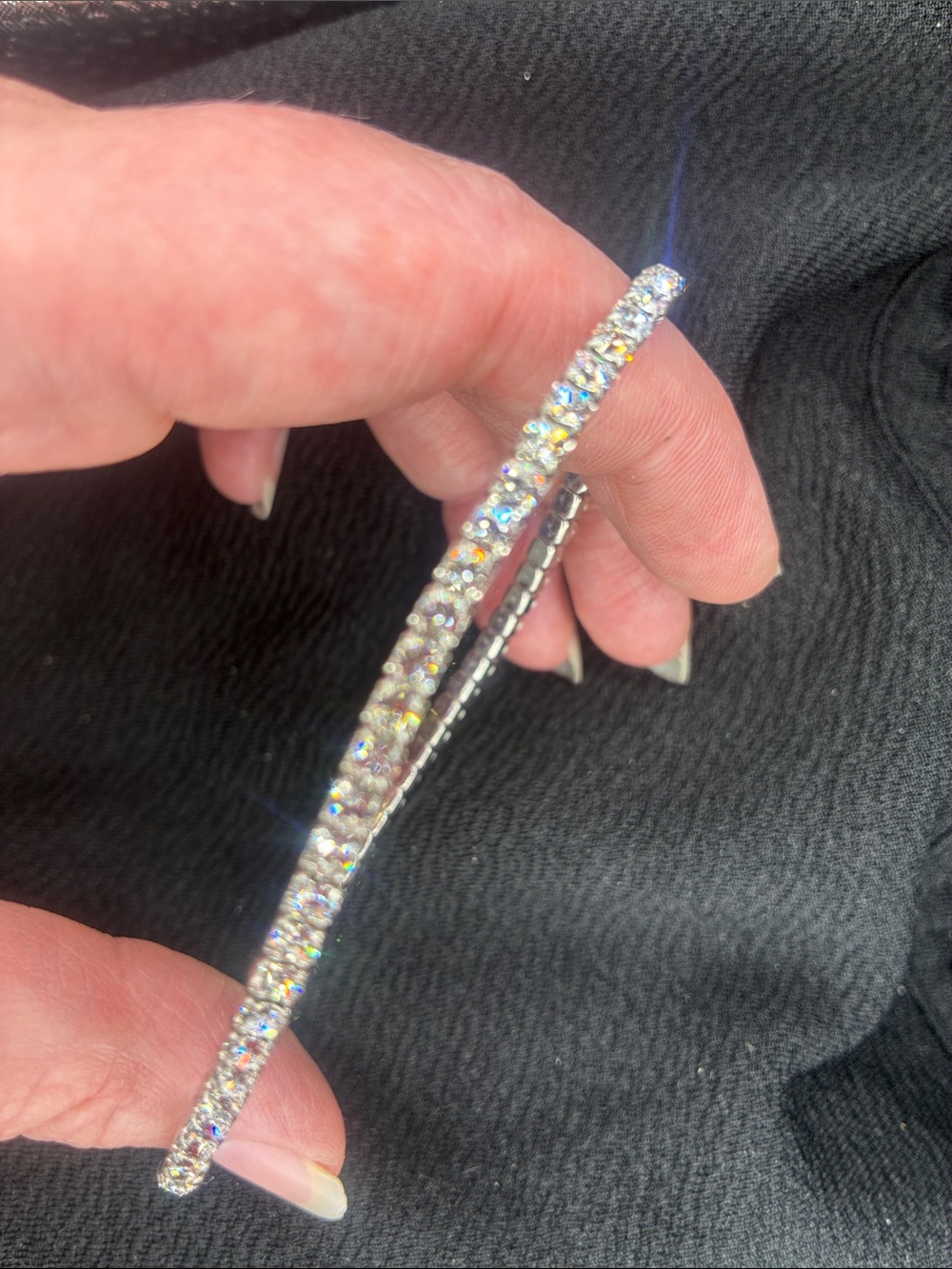 Silver Crystal Tennis Bracelet - Sparkling Clear Stones